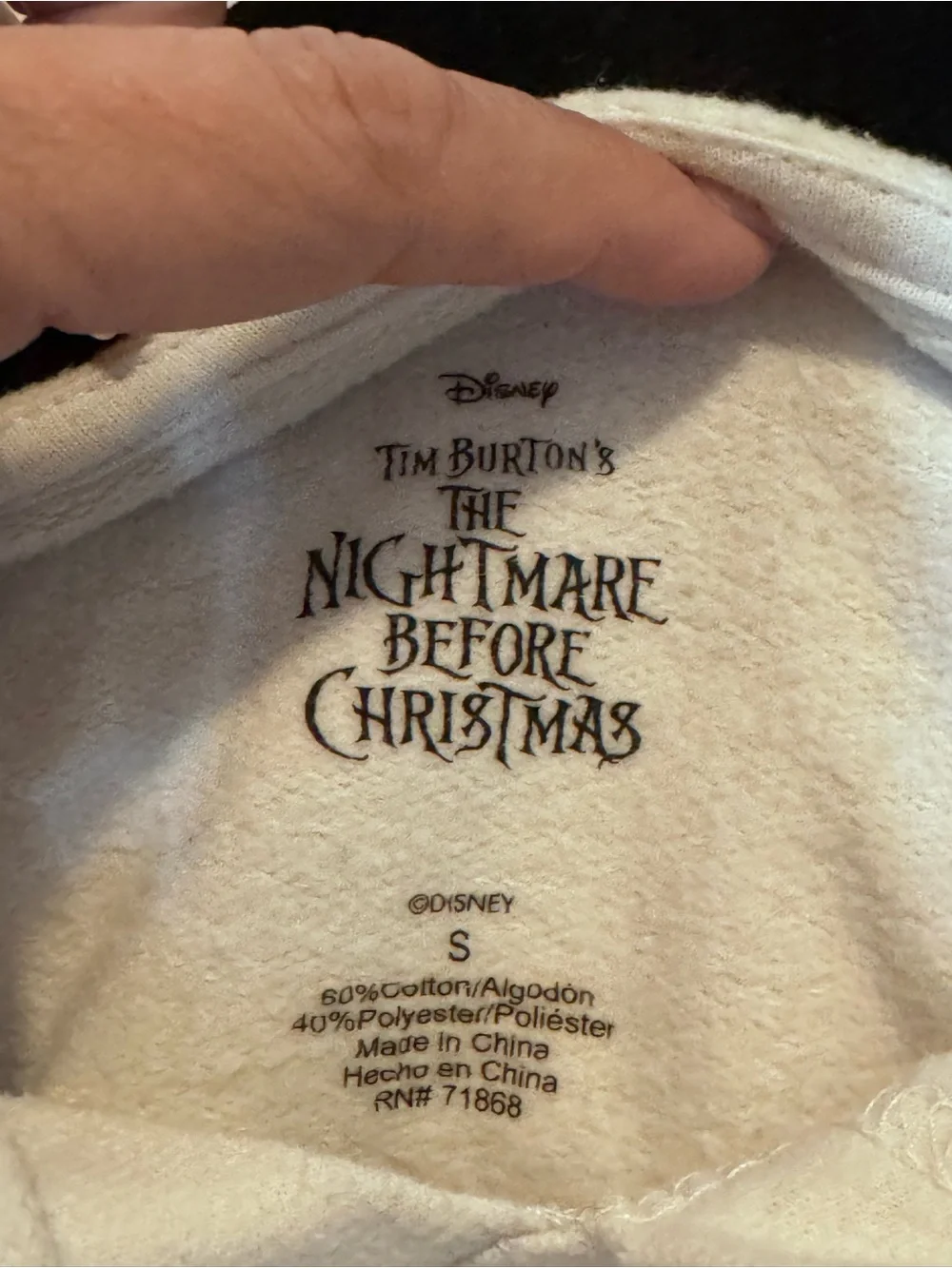 Disney White Crewneck Sweatshirt with Jack Skellington Graphic
